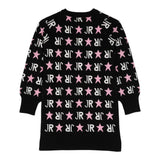 JOHN RICHMOND abito manica lunga in maglia con stampe logo Nero per Bambina RGA24004VEXXX NERO JOHN RICHMOND 