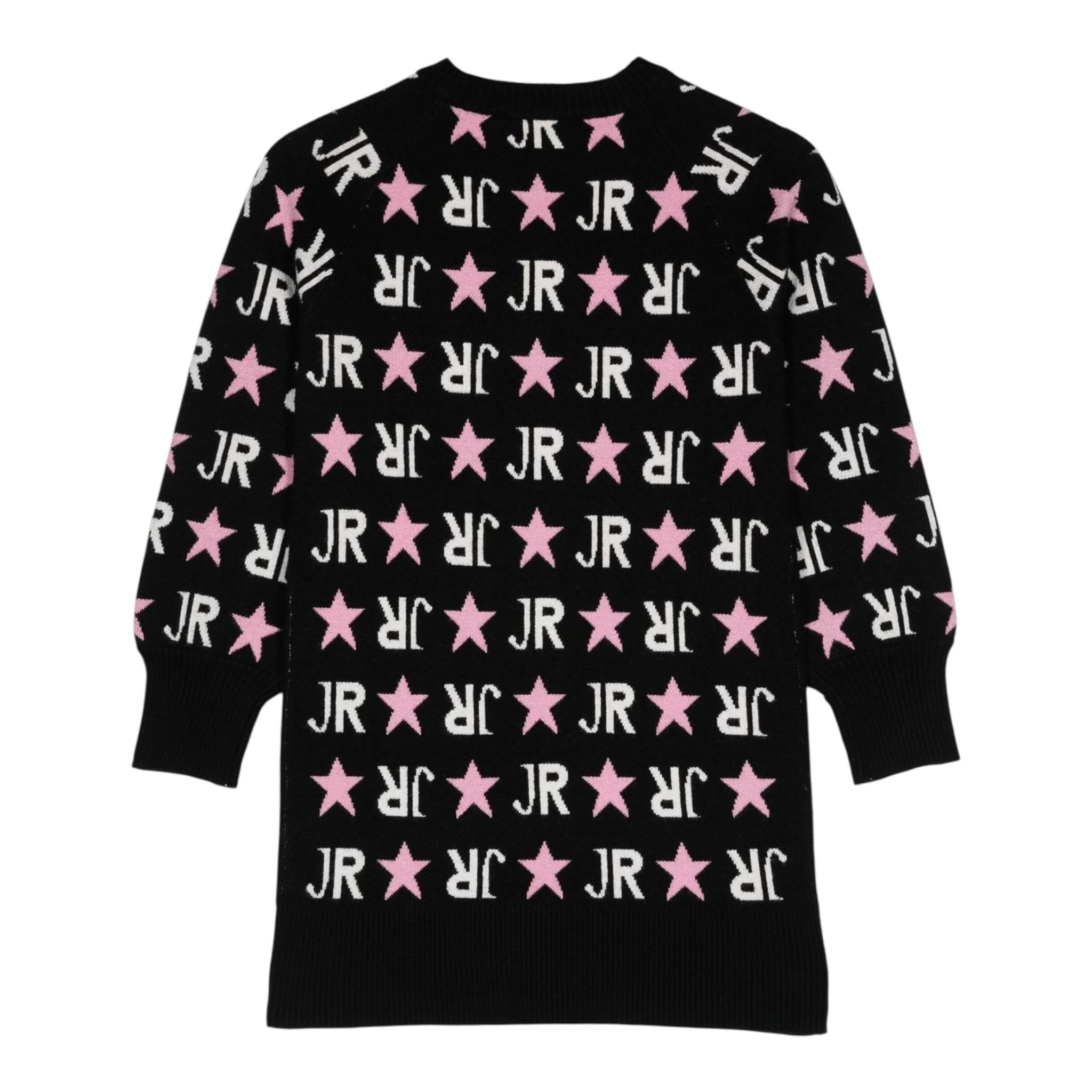 JOHN RICHMOND abito manica lunga in maglia con stampe logo Nero per Bambina RGA24004VEXXX NERO JOHN RICHMOND 