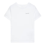 Calvin Klein T-Shirt Girocollo Tinta Unita con Logo per Bambino IU0IU0683 BIANCO CALVIN KLEIN 