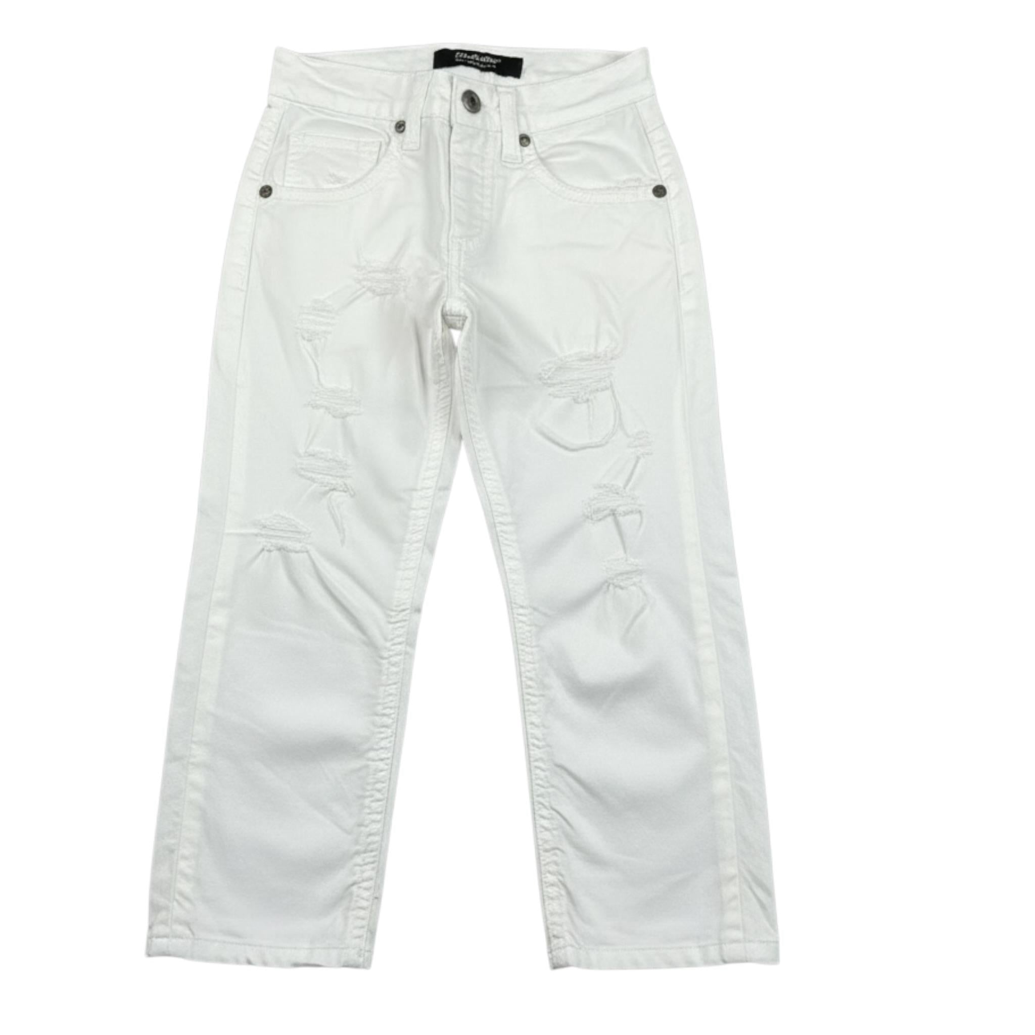 Clochard Jeans tinta unita con Strappi Bianco per Neonato 008N BIANCO CLOCHARD 