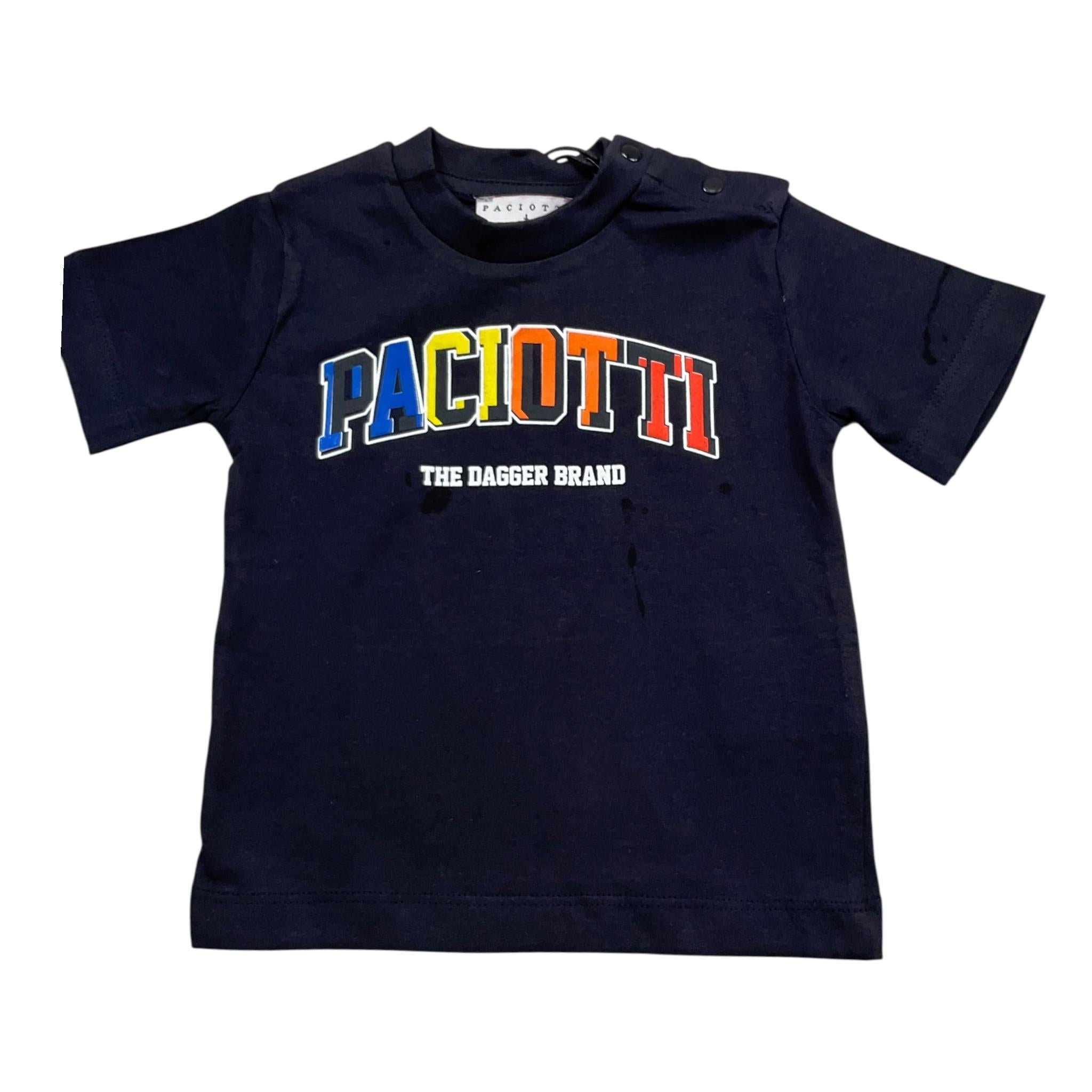 Cesare Paciotti T-Shirt Girocollo Tinta Unita con Stampa per Neonato TSP5111B BLU CESARE PACIOTTI 