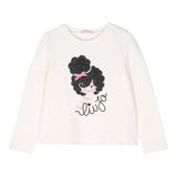 LIU JO felpa tinta unita girocollo con stampa Bianco per Bambina KF4146 BIANCO LIU JO 