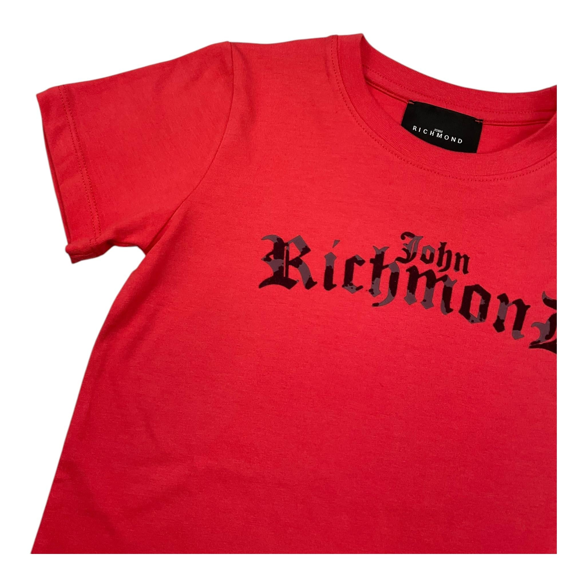 JOHN RICHMOND t-shirt girocollo tinta unita con stampa Fragola per Bambino RGA25117TS FRAGOLA JOHN RICHMOND 