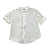 Alice Pi Camicia Tinta Unita Mezza Manica Bianco Per Bambina