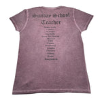 Sunday School Teacher T-Shirt Mezza Manica tinta unita con Stampe Rosa per Bambino TBS ROSA SUNDAY SCHOOL TEACHER 