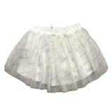 Miss Blumarine Gonna Tinta Unita Con Tulle E Logo Panna Per Bambina