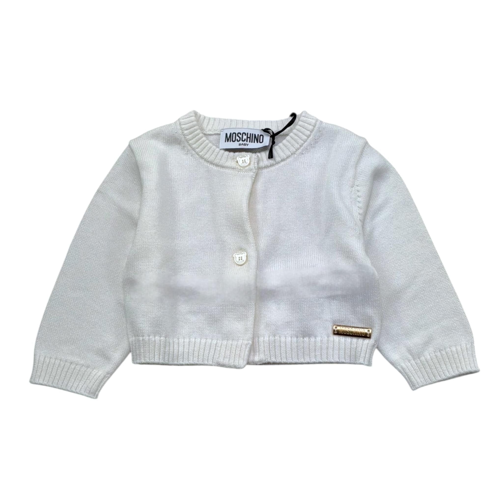 Moschino Cardigan Tinta Unita per Neonata MDW016 PANNA MOSCHINO 