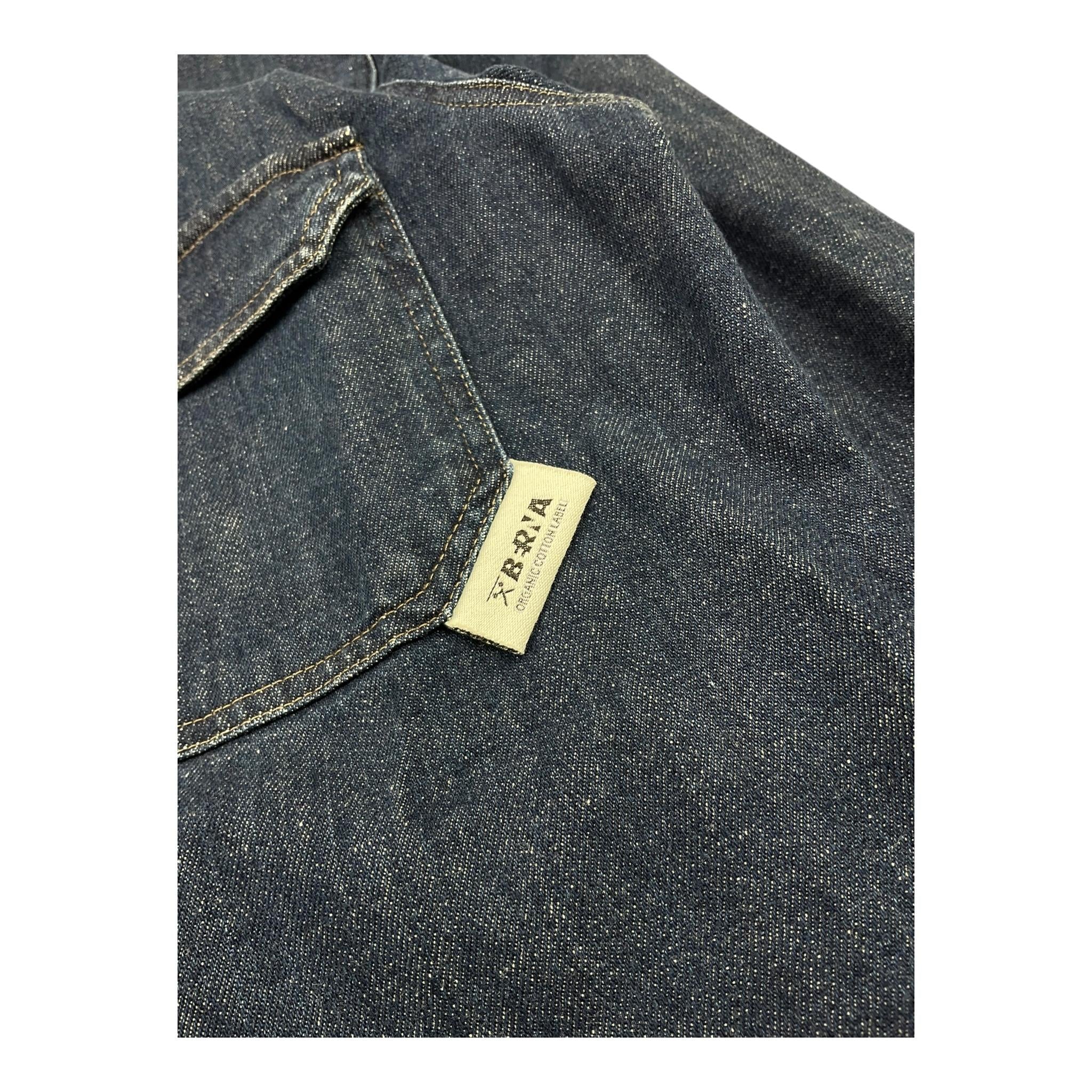 Berna Camicia In Denim Tinta Unita con Bottoni per Bambino 23099 BLU BERNA 