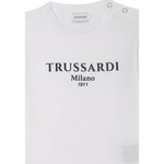 Trussardi T-Shirt Girocollo Tinta Unita con Stampa per Neonato TIP25011TSXXX BIANCO TRUSSARDI 