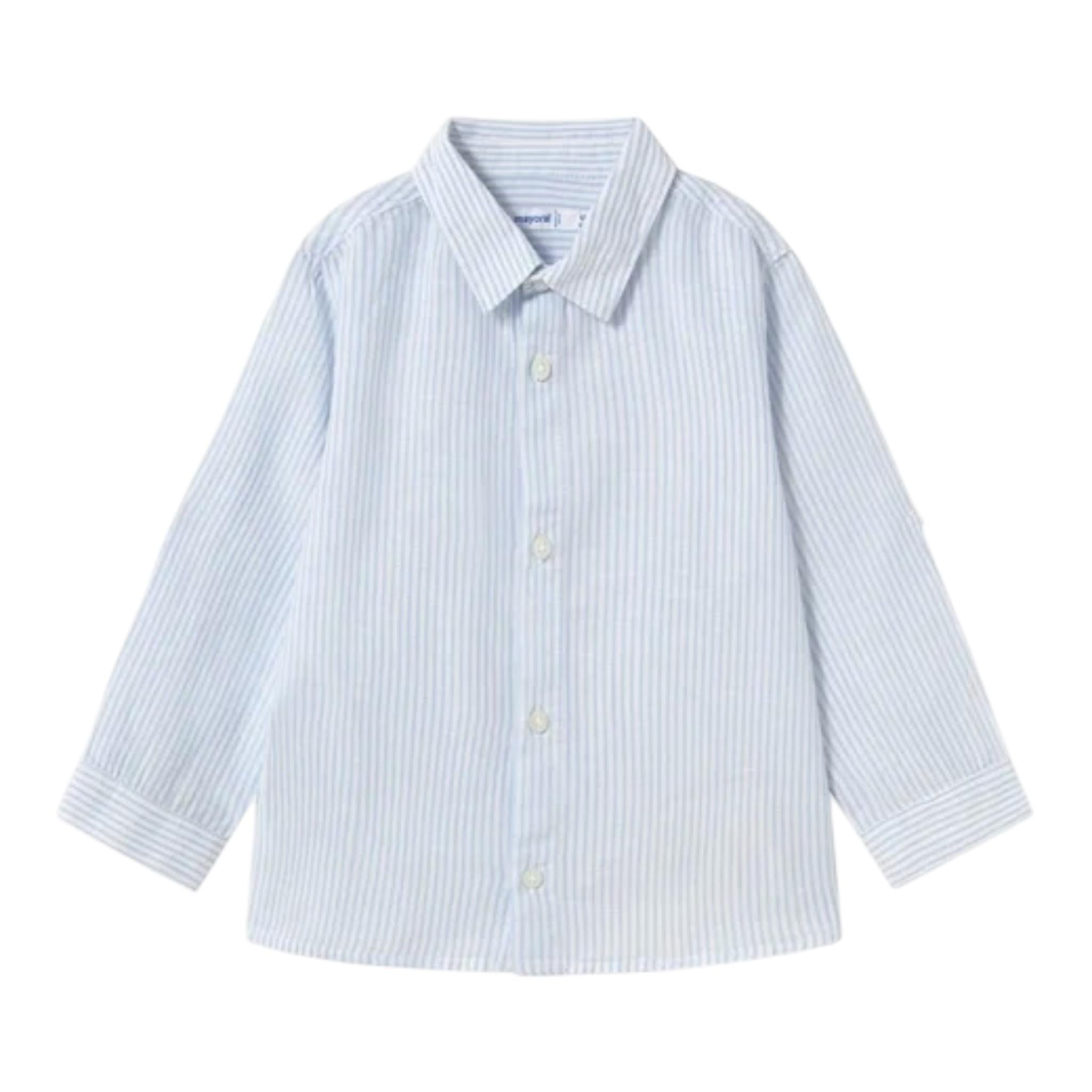 Mayoral Camicia Manica Lunga Tinta Unita per Neonato 1116X AZZURRO MAYORAL 
