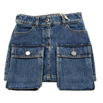 KHRISJOY gonna tinta unita in denim Blu per Bambina KU7A01 BLU KHRISJOY 