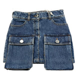 KHRISJOY gonna tinta unita in denim Blu per Bambina KU7A01 BLU KHRISJOY 