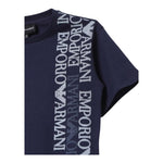 Emporio Armani T-Shirt Girocollo Tinta Unita con Logo per Bambino 3D4TJ4 BLU EMPORIO ARMANI 