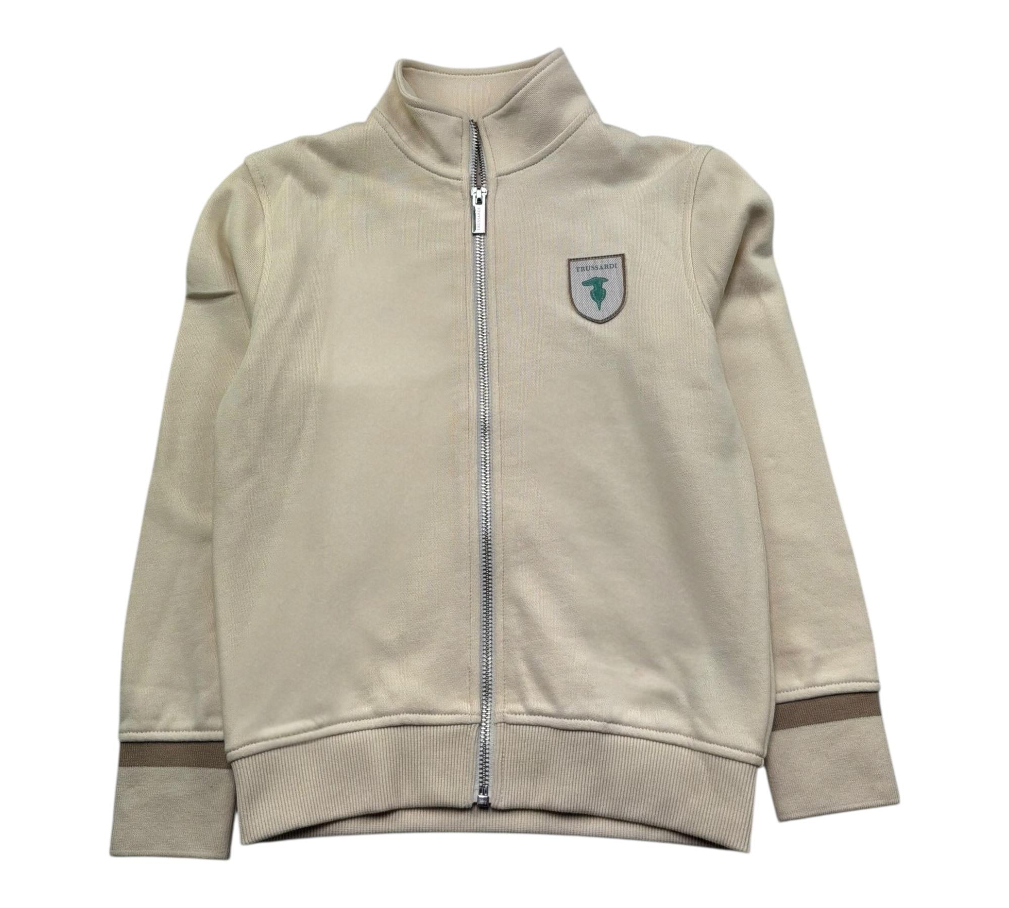 Trussardi Felpa con Zip Tinta Unita E Logo per Bambino TBP26149FE BEIGE TRUSSARDI 