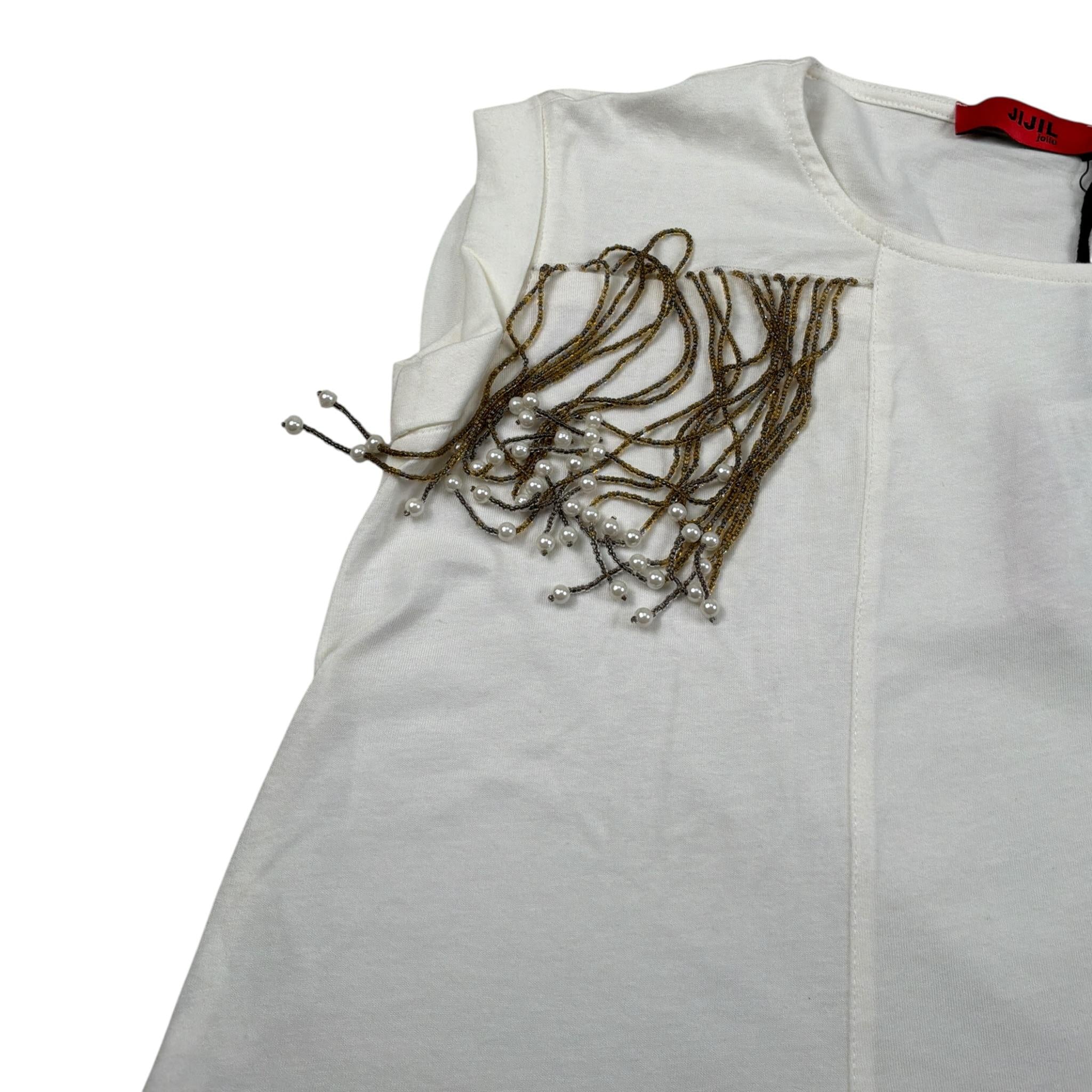 Jijil T-Shirt Girocollo tinta unita con Applicazioni Bianco per Bambina JJE23TS038 BIANCO JIJIL 