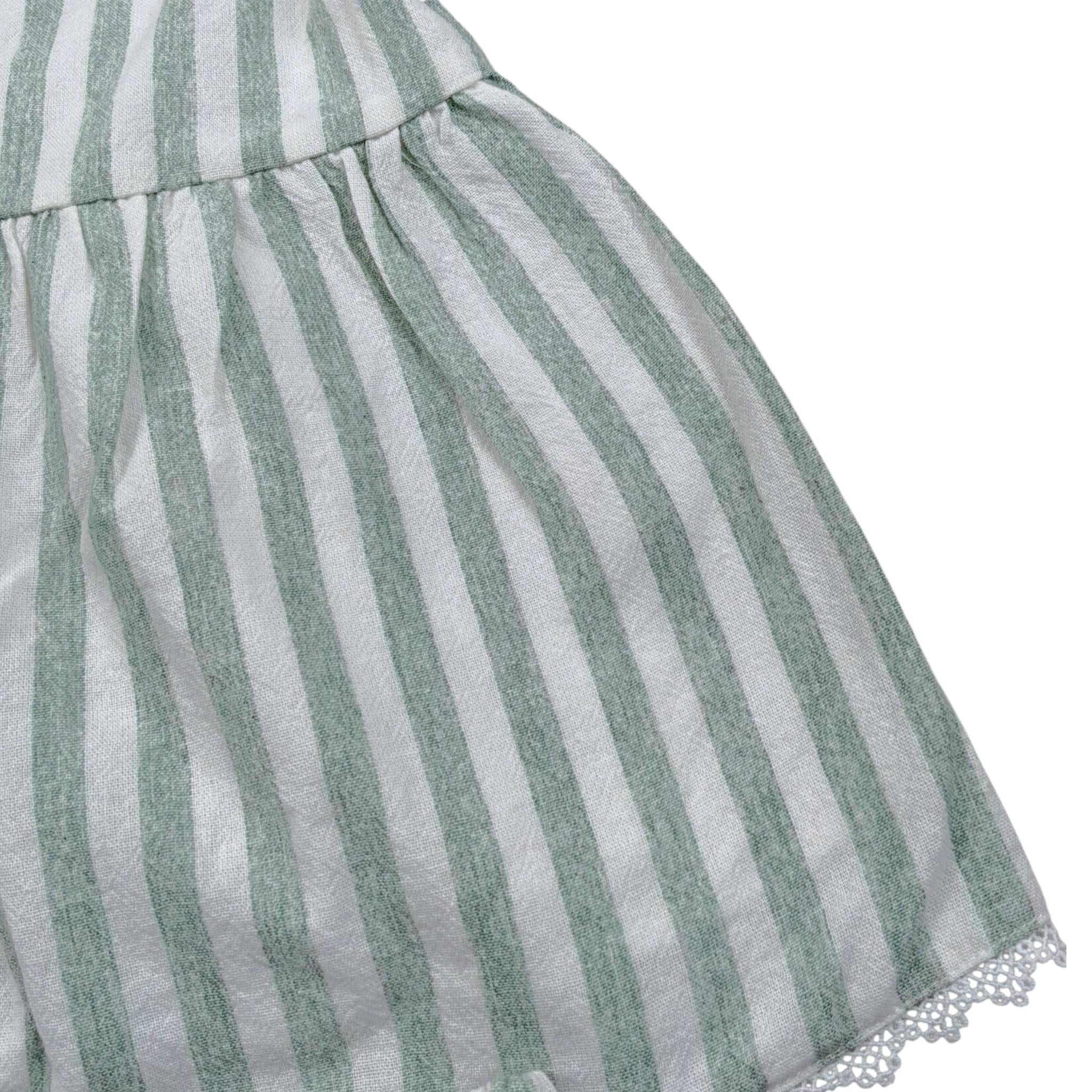 Babidu Completo 2 Pezzi Camicia-Coulotte Fantasia A Righe per Neonata 93409 VERDE BABIDU 