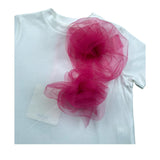 Vicolo T-Shirt Girocollo Tinta Unita con Applicazione per Bambina 3146M00265 BIANCO VICOLO 