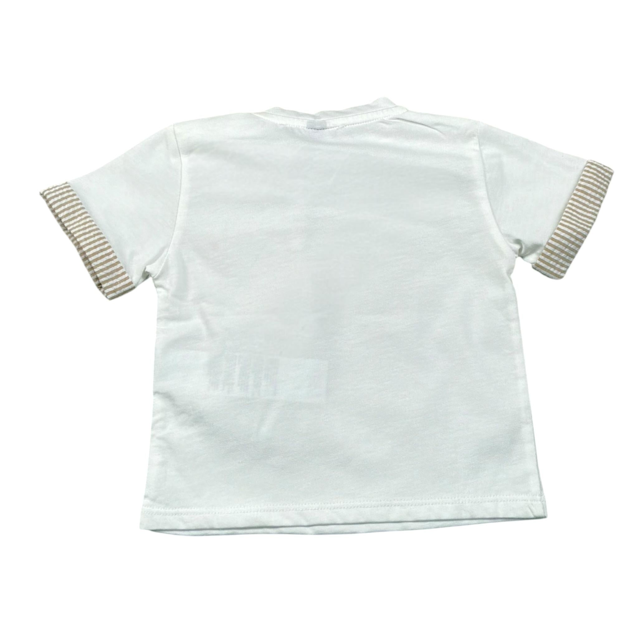 Please T-Shirt Tinta Unita con Stampa per Neonato MBA4030B71 BIANCO PLEASE 