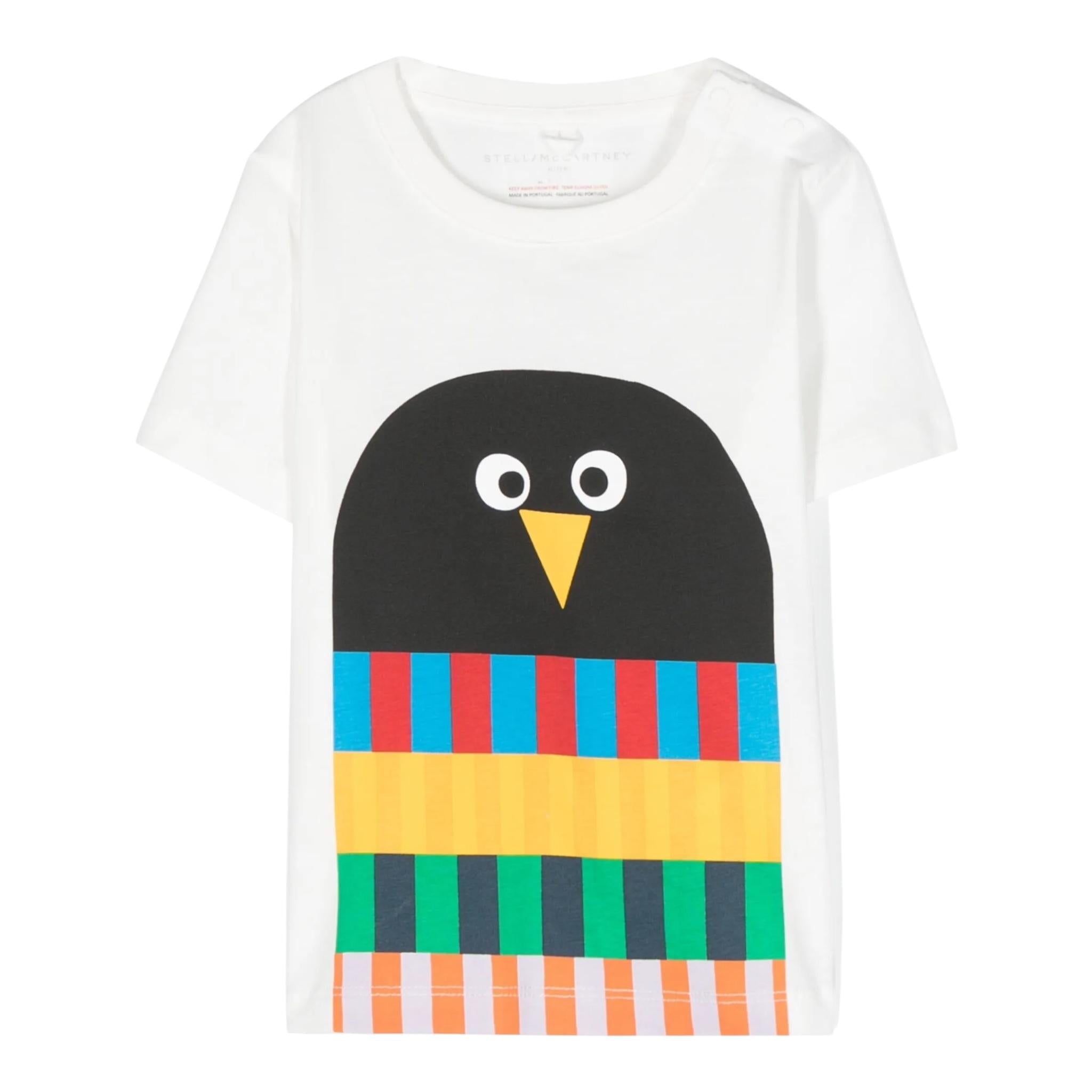 STELLA McCARTNEY t-shirt girocollo tinta unita con stampa in contrasto Bianco per Neonato TT8661 BIANCO STELLA McCARTNEY 