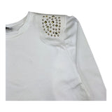 NAIDA shirt girocollo tinta unita con borchie Panna per Bambina NATS182 PANNA NAIDA 