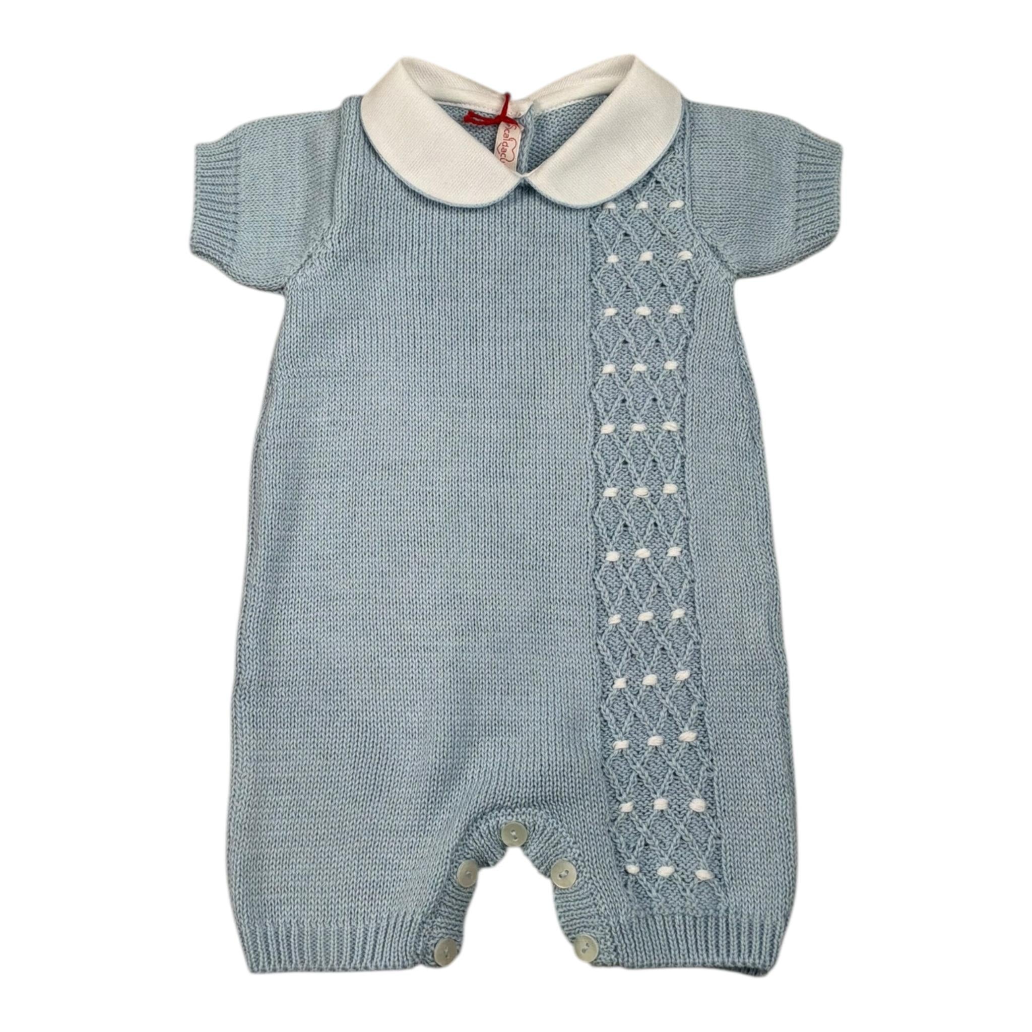 Scaldacuore Pagliaccetto Tinta Unita In Maglia per Neonata PS02PE24 AZZURRO SCALDACUORE 