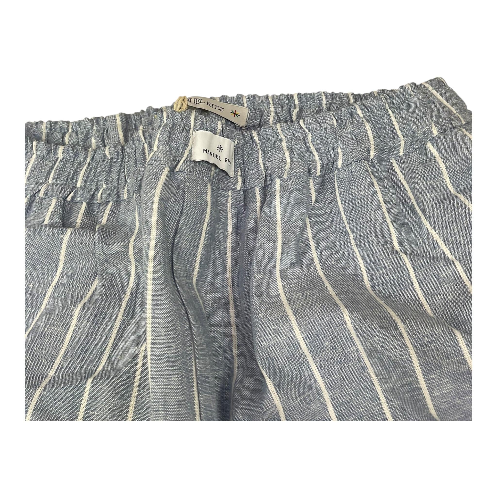 Manuel Ritz Pantalone Tinta Unita con Elastico In Vita per Bambino MR3035 AZZURRO MANUEL RITZ 