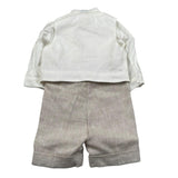Pure Firenze Completo 4 Pezzi Camicia-Gilet-Bermuda-Papillon per Neonato 110888 PANNA/BEIGE PURE FIRENZE 