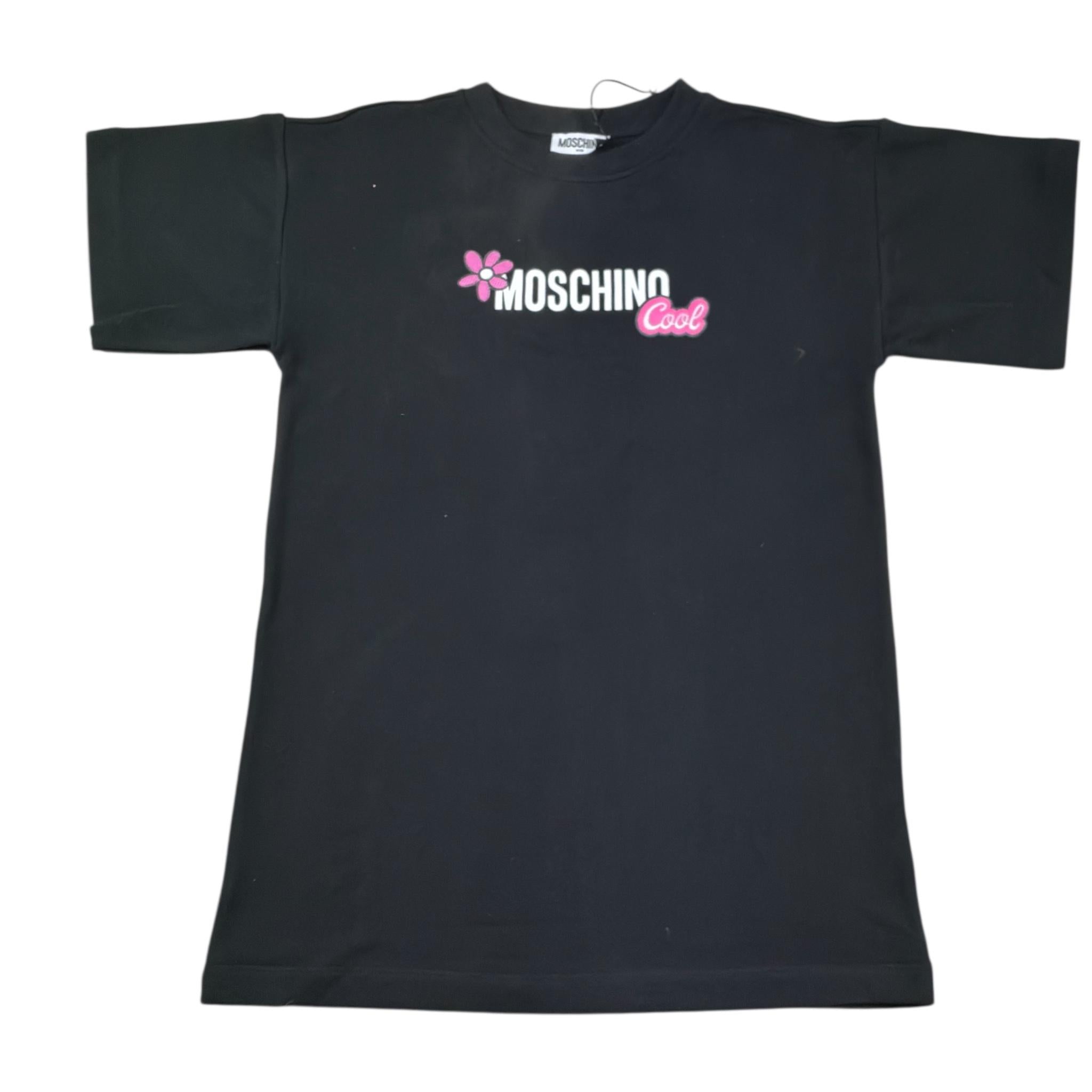 Moschino Abito Mezza Manica Tinta Unita con Stampa per Bambina HEV0GL NERO MOSCHINO 