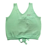 Met Top Tinta Unita con Brillantini per Bambina ME264 VERDE ACQUA MET 