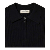 Twinset Abito Mezza Manica Tinta Unita con Zip E Colletto per Bambina 251GJ3401 NERO TWINSET 