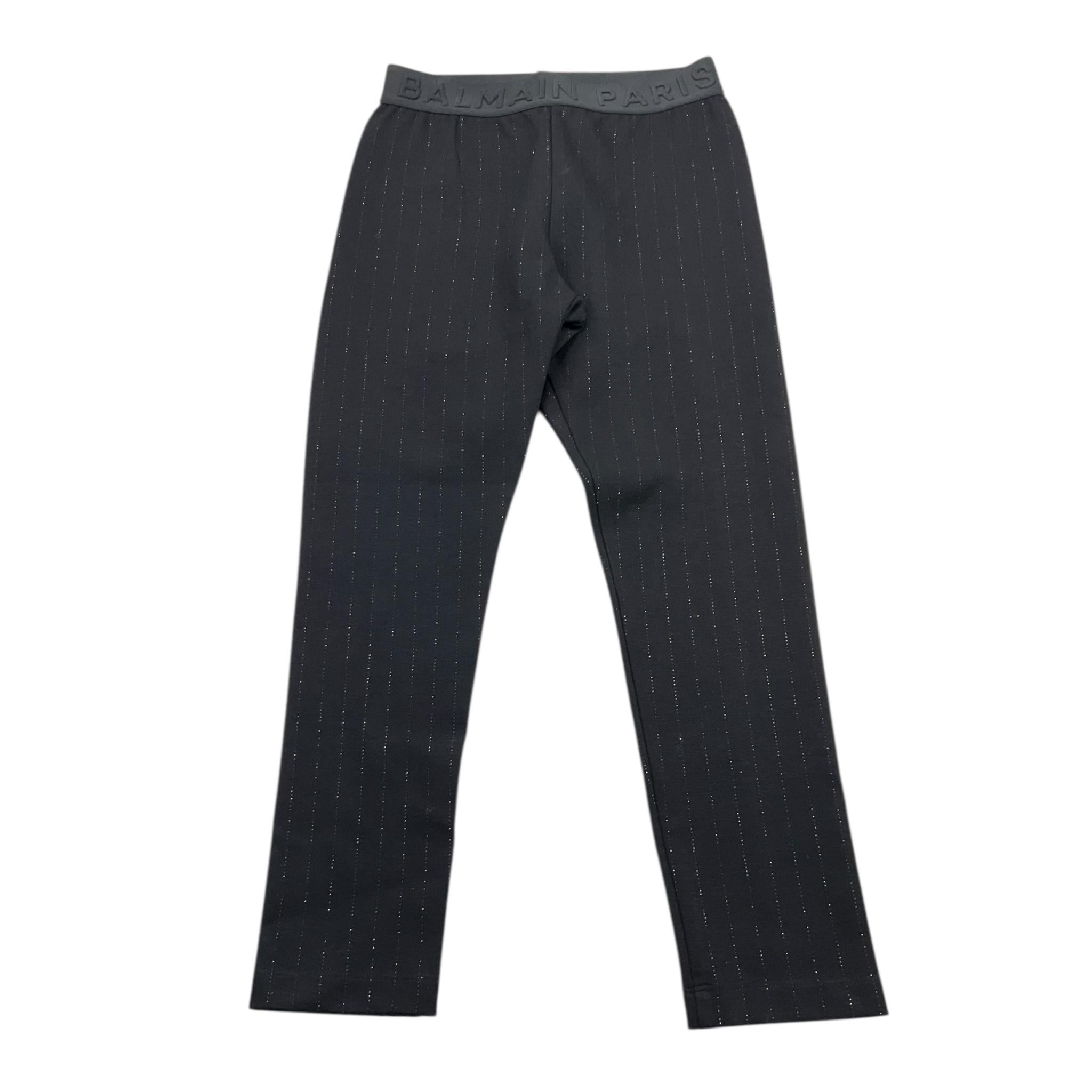 BALMAIN leggins tinta unita con elastico logato Nero per Bambina 6R6C00 NERO BALMAIN 