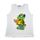 Mousse Canotta Tinta Unita con Stampa per Bambino NINJASURFF BIANCO MOUSSE 