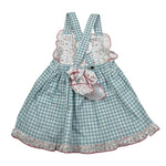 Babidu Abito Bicolore con Stampa Quadri per Bambina 91406J BIANCO/VERDE BABIDU 