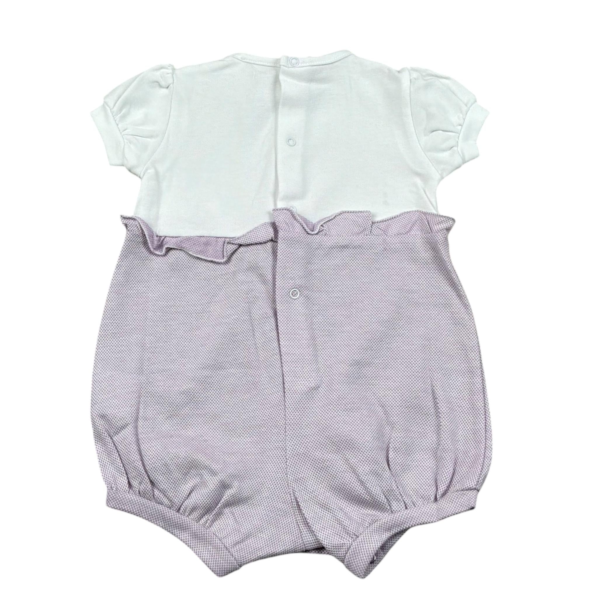 Lalalu' Pagliaccetto Bicolore Mezza Manica per Neonata PAL13P BIANCO/ROSA LALALU' 