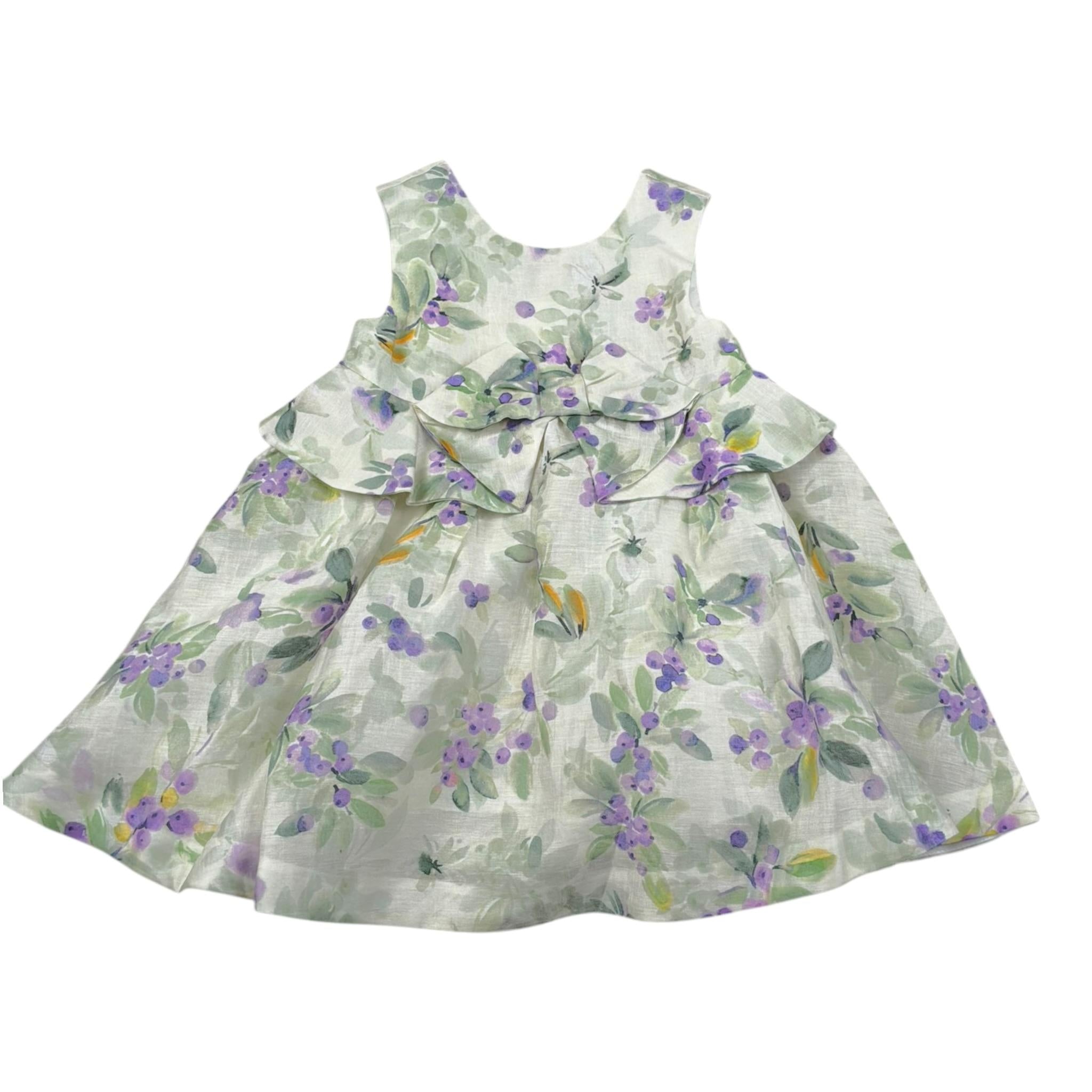 Abel & Lula Abito Tinta Unita con Fantasia per Neonata 5018 VERDE ABEL & LULA 