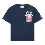 Saint Barth T-Shirt Girocollo Tinta Unita con Stampa per Bambino EDD0001 BLU SAINT BARTH 