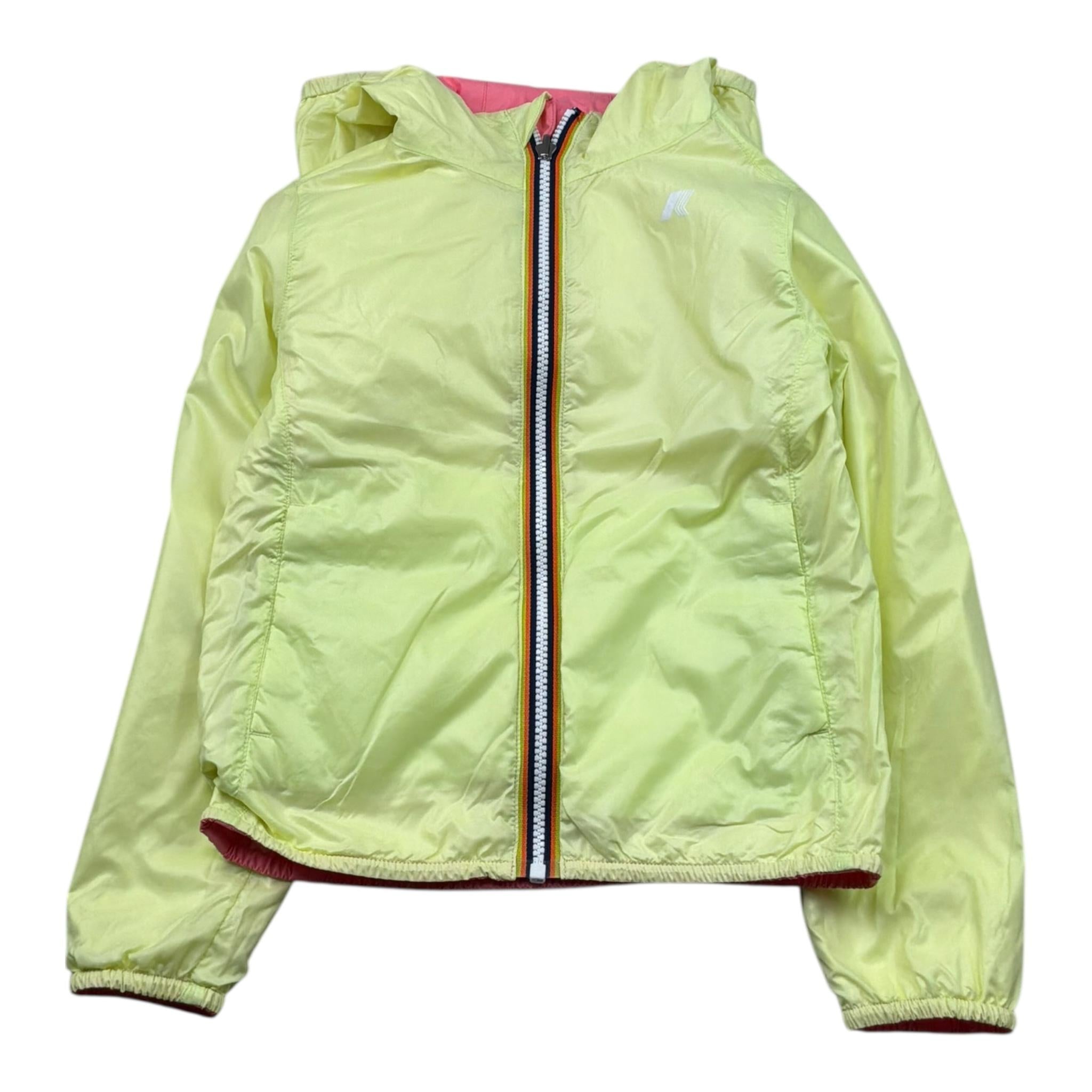 K-Way Giubbino Reversibile con Zip E Cappuccio per Bambina K61313WXX VERDE/ROSA K-WAY 