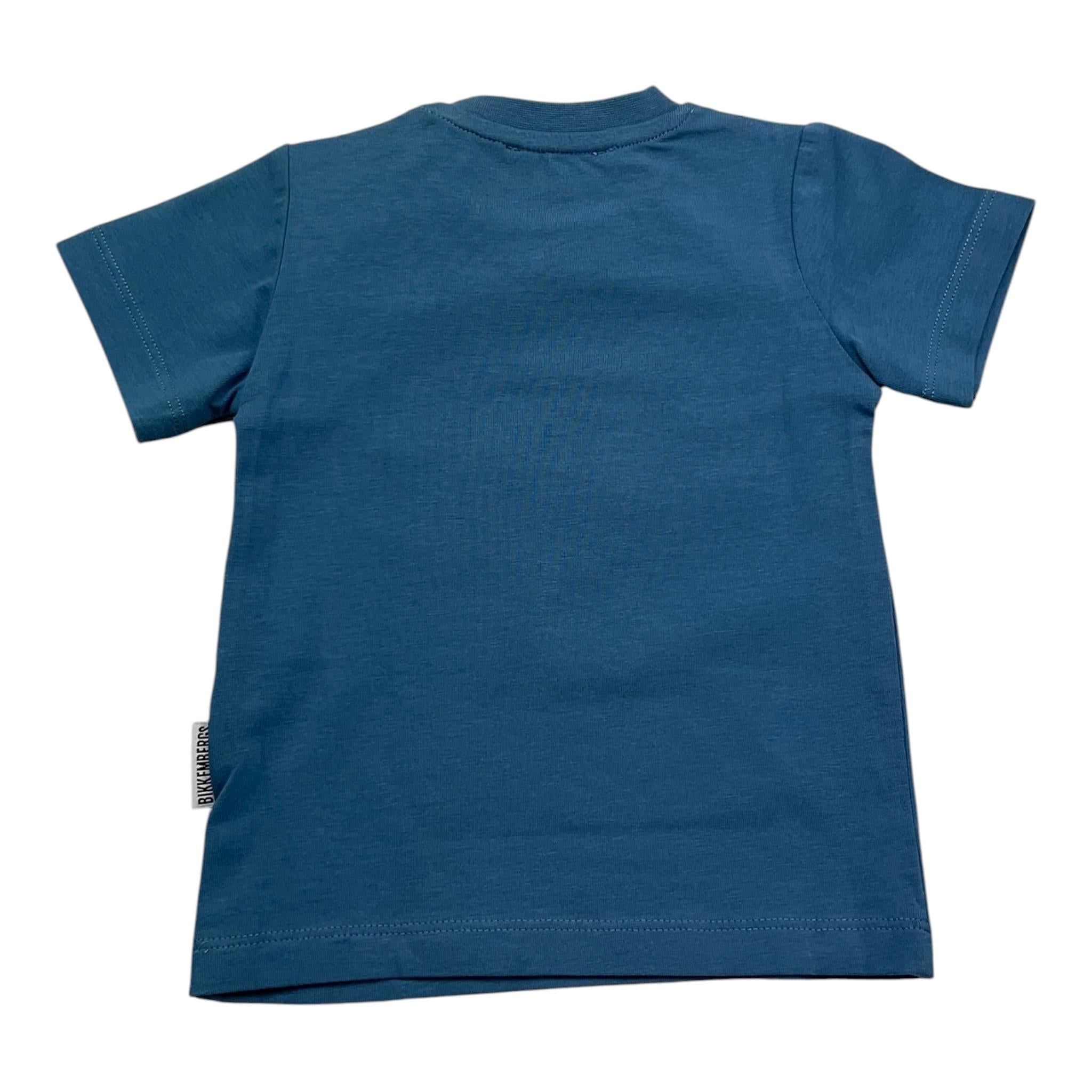 Bikkembergs T-Shirt Girocollo Tinta Unita con Logo per Neonato BK2181 BLU BiKKEMBERGS 