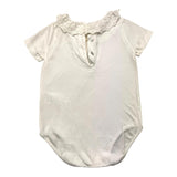Zhoe & Tobiah Body Mezza Manica Tinta Unita Con Colletto Ricamato Bianco Per Neonata
