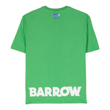 Barrow Kids T-Shirt Girocollo Tinta Unita Con Stampa In Contrasto Verde Per Bambino