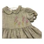 ILFAROBIMBI abito mezza manica tinta unita con ricami Verde per Neonata IFN50501 VERDE ILFAROBIMBI 