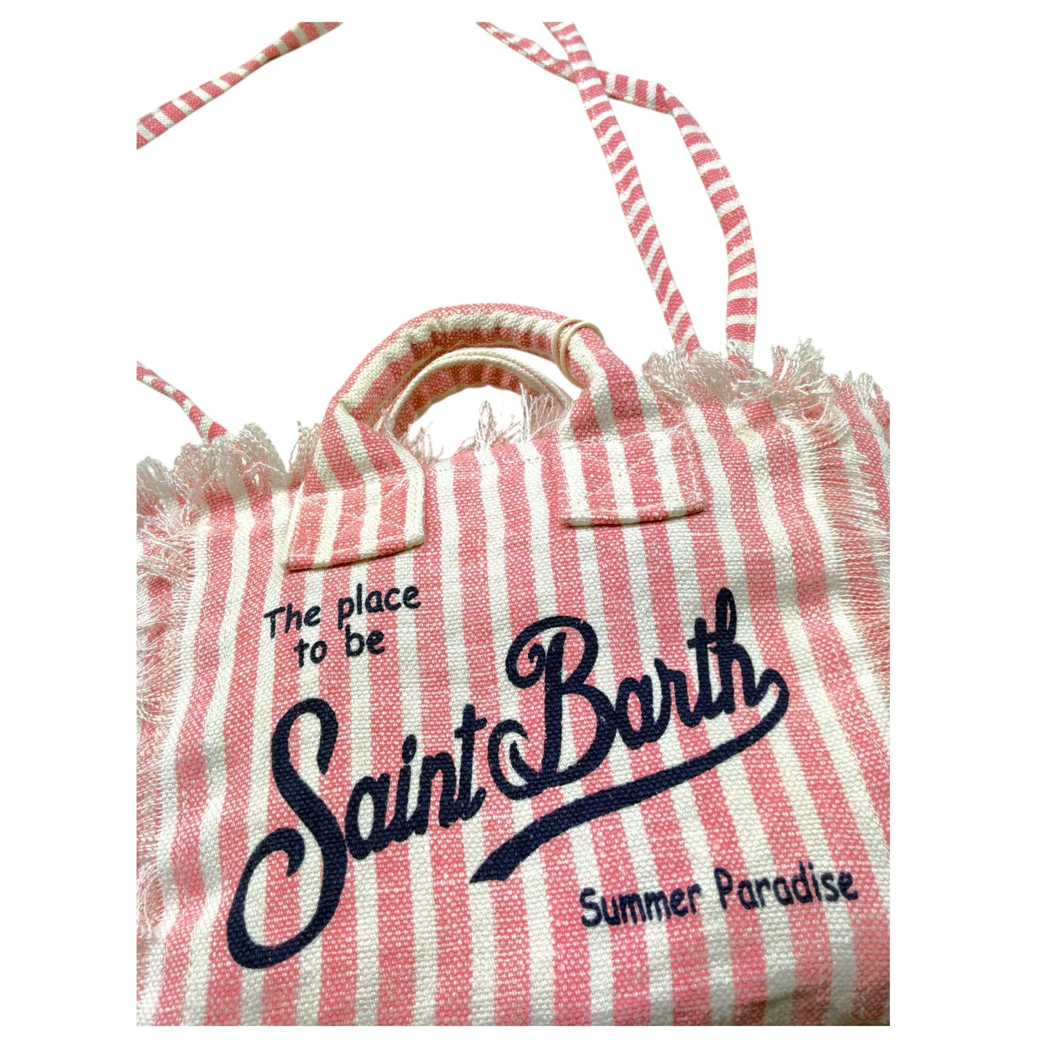 Saint Barth Borsa Tinta Unita con Stampa per Bambina VANITYMINI ROSA SAINT BARTH 