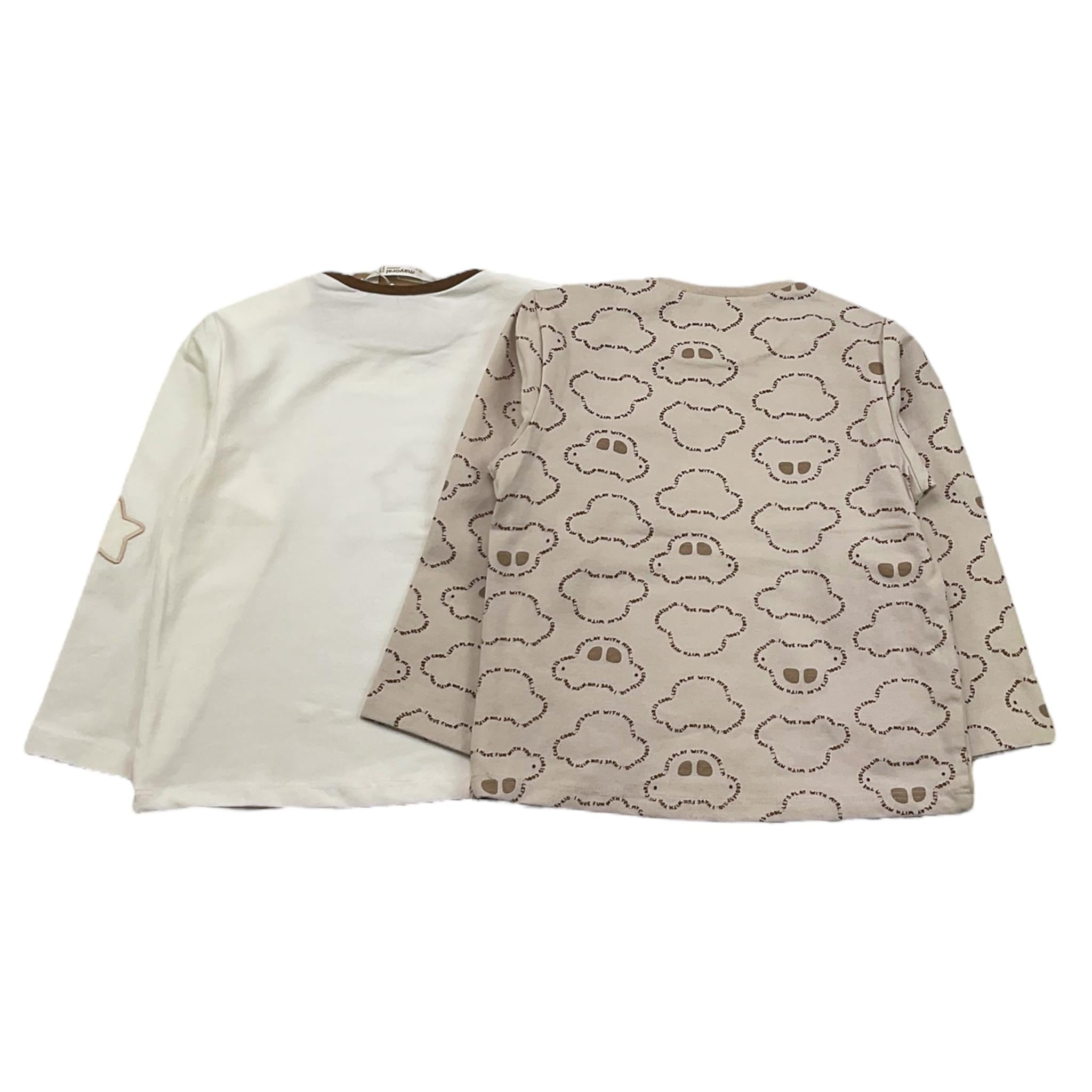 MAYORAL set 2 shirt bicolore con stampe Bianco/beige per Neonato 202911 BIANCO/BEIGE MAYORAL 