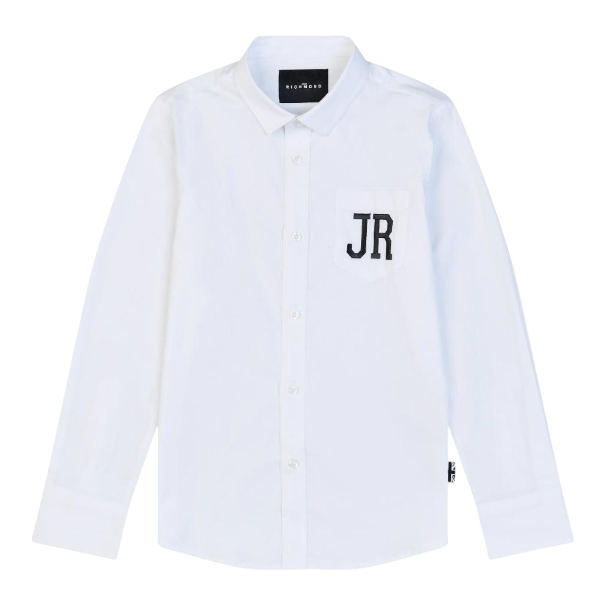 John Richmond Camicia Tinta Unita con Logo per Bambino RBP25028CA BIANCO JOHN RICHMOND 