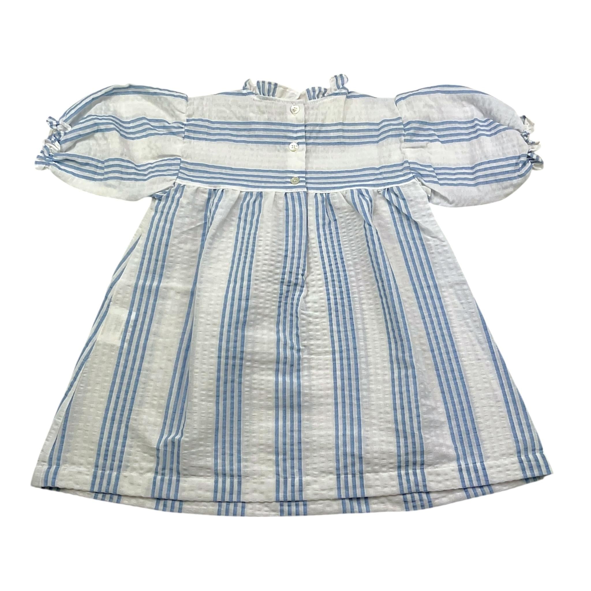 Babe & Tess Abito Camicia Bicolore con Fantasia A Righe per Bambina 01518059 BIANCO/AZZURRO BABE & TESS 