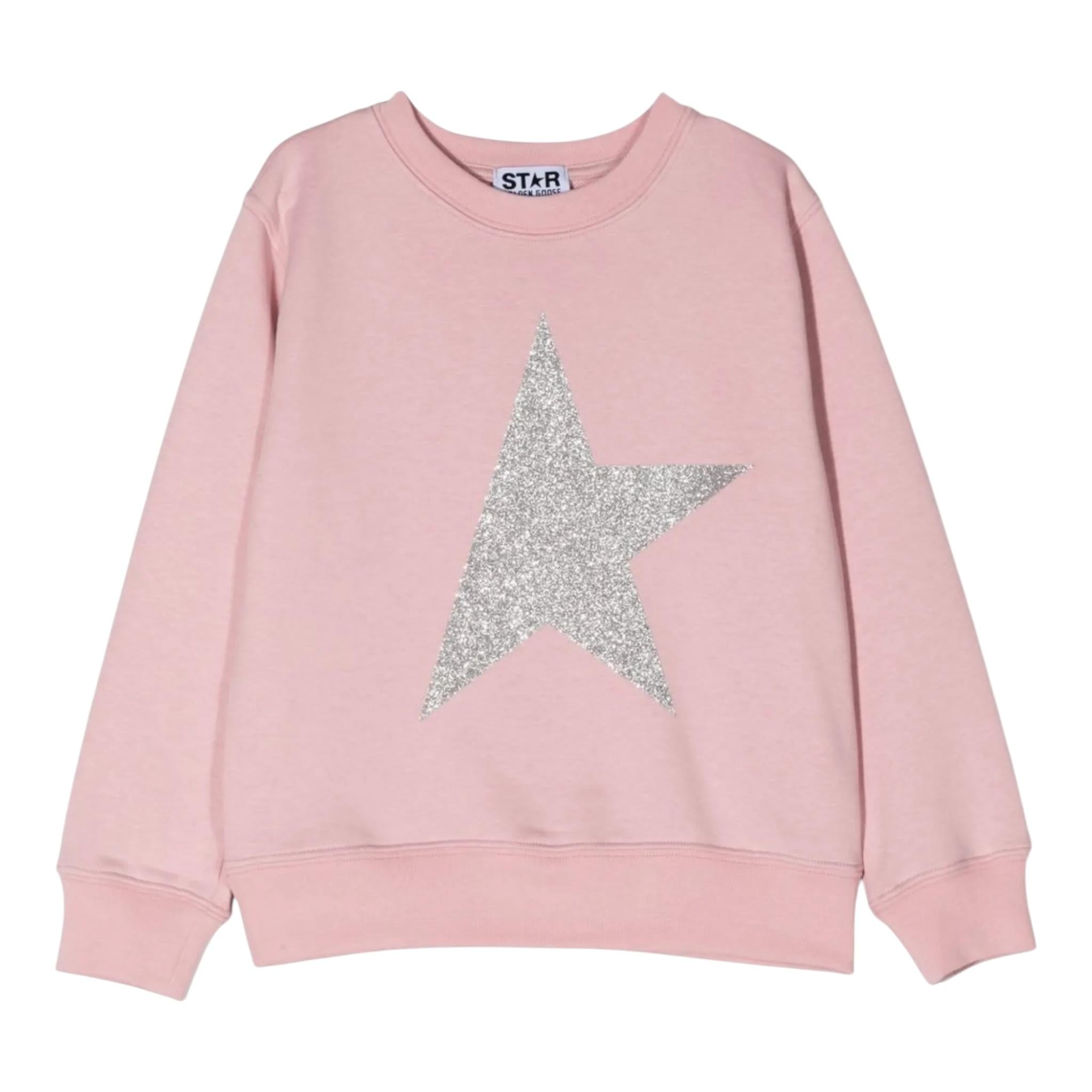 Golden Goose Felpa Chiusa Girocollo Tinta Unita per Bambina GKP01279 ROSA GOLDEN GOOSE 