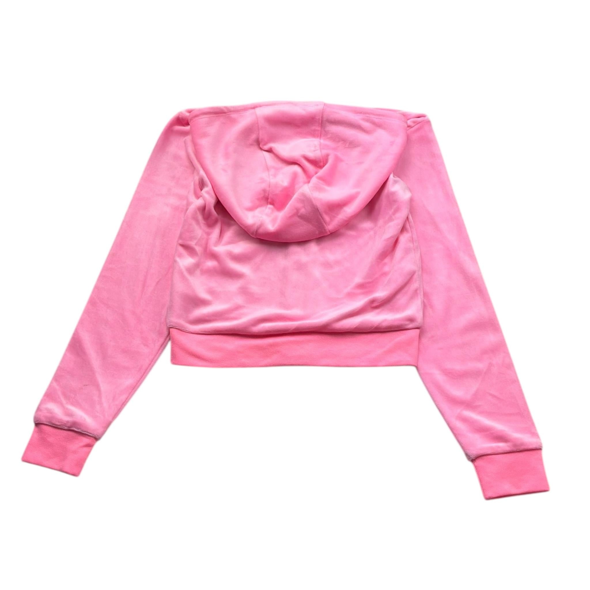 Juicy Couture Felpa Tinta Unita con Zip E Cappuccio per Bambina JBX6679 ROSA JUICY COUTURE 