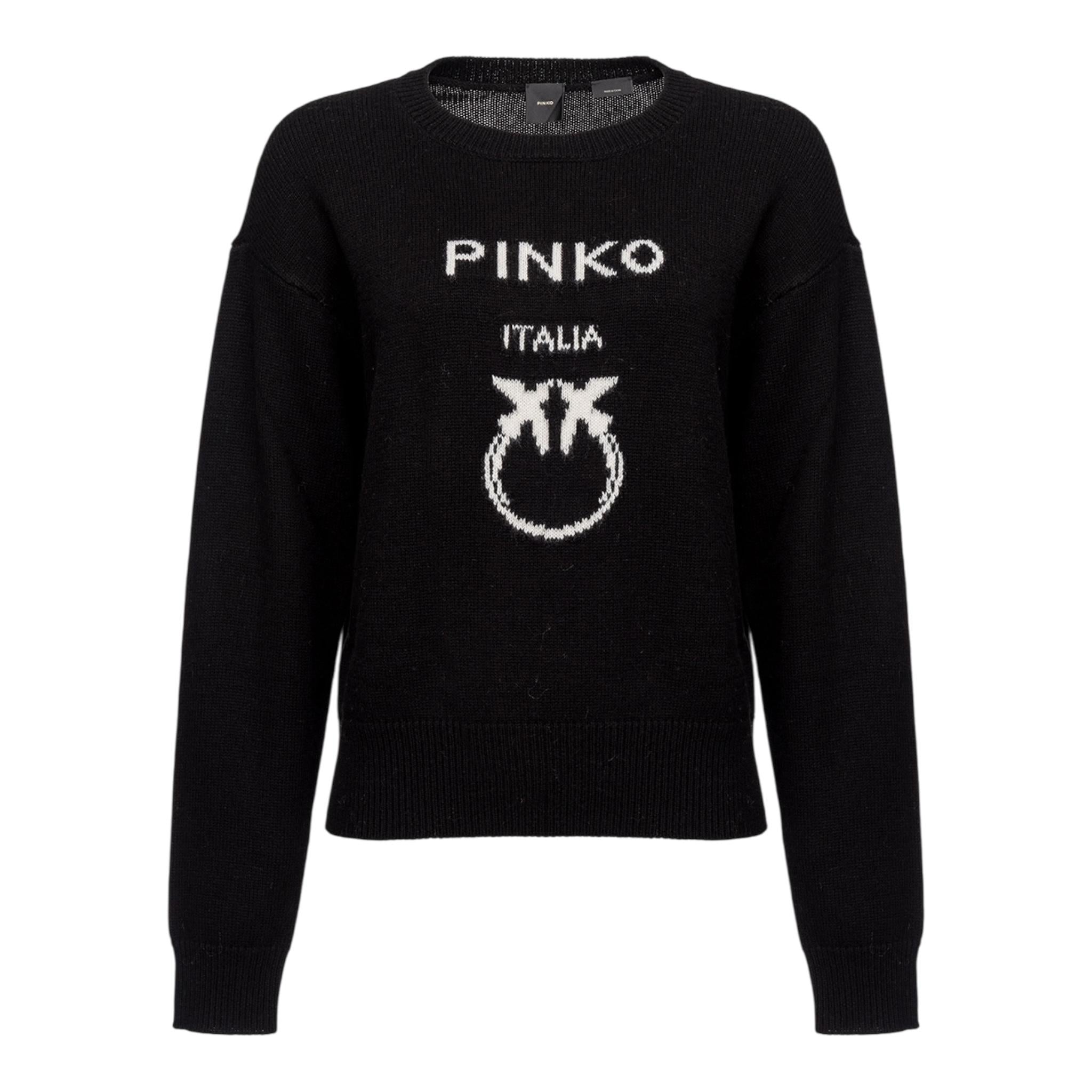 PINKO maglia tinta unita con stampa in contrasto Nero per Bambina F4PIJGJP087X NERO PINKO 