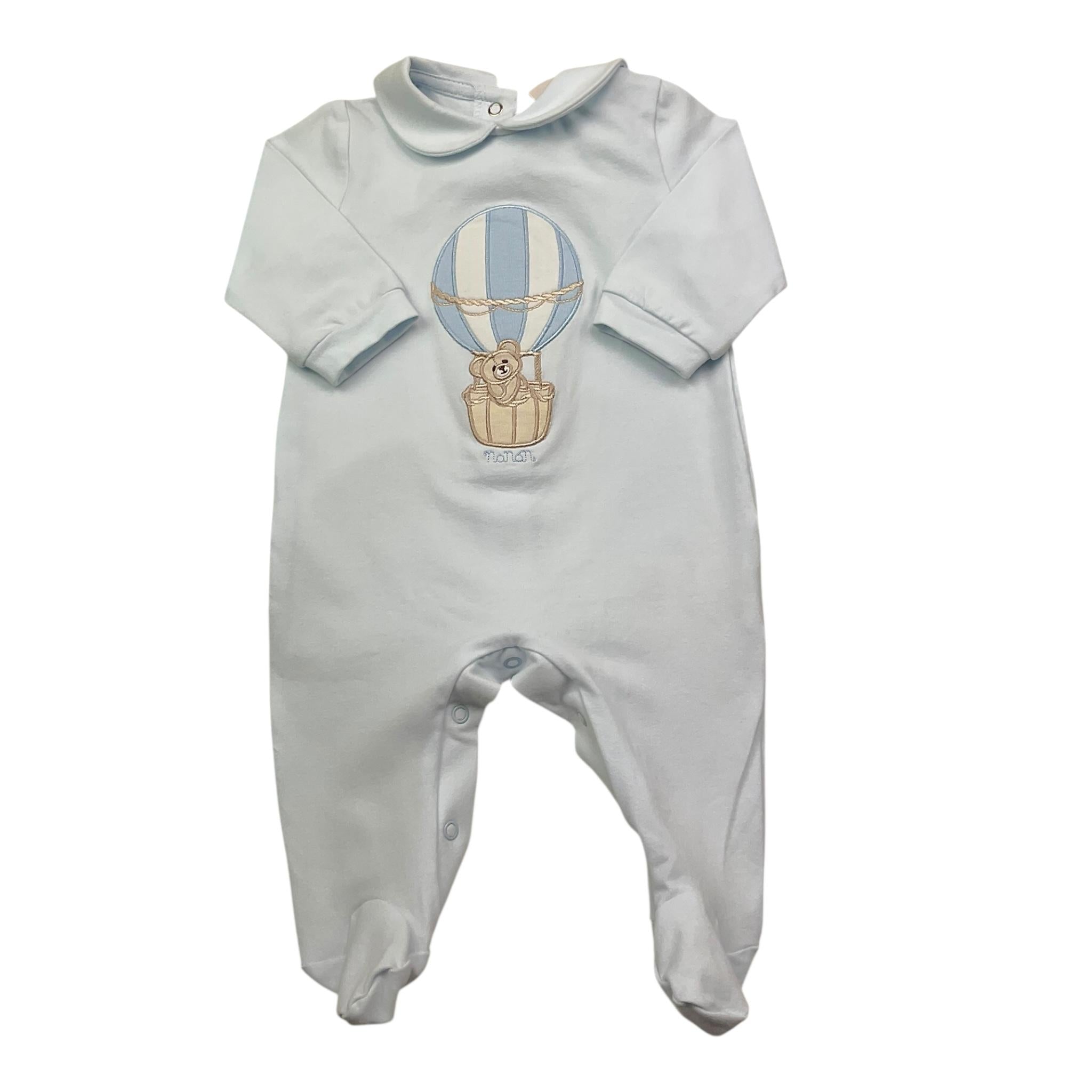 NANAN tutina tinta unita con stampa Azzurro per Neonato I2400101A AZZURRO NANAN 