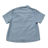 Never Too Camicia Tinta Unita Mezza Manica Celeste Per Neonato